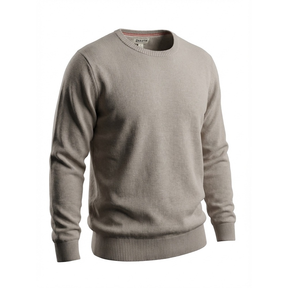 Duluth Trading Co Mens XL Crewneck Sweater Cotton Nylon Blend Gray Knit Pullover